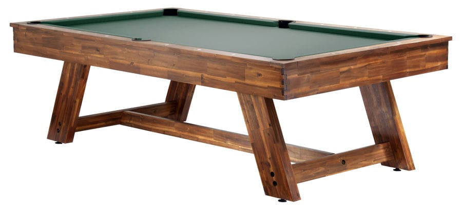 Barren 7' Outdoor Pool Table - Acacia & Forest Green