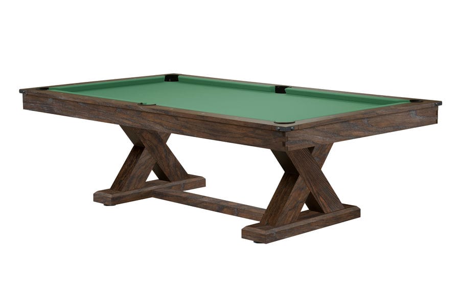 Cumberland 7' Pool Table - Whiskey Barrel Traditional Green