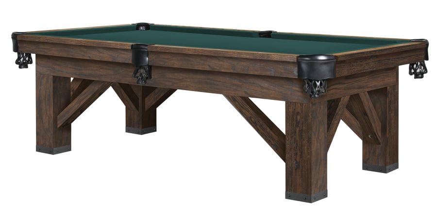 Harpeth 8' Pool Table - Whiskey Barrel Traditional Green